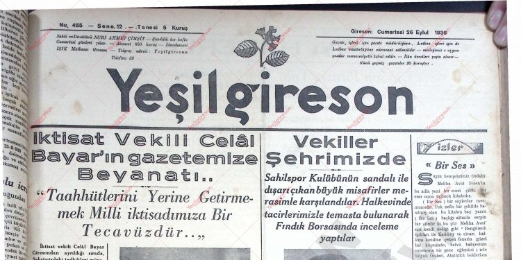 26 Eylül 1936 – Sayı 455