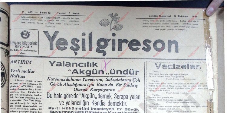 5 Aralık 1936 – Sayı 465