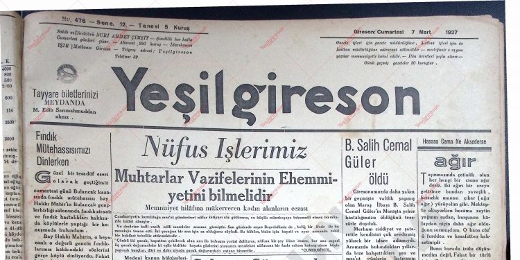 7 Mart 1937 – Sayı 476