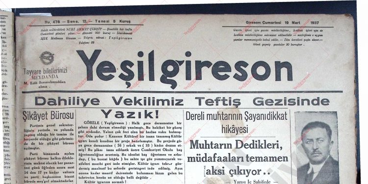 19 Mart 1937 – Sayı 478