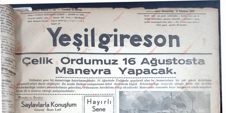 3 Temmuz 1937 – Sayı 493