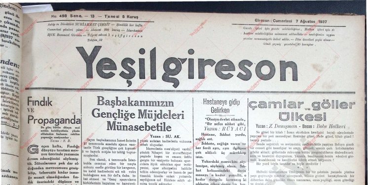 7 Ağustos 1937 – Sayı 498