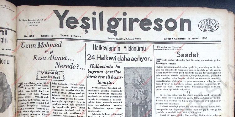 19 Şubat 1938 – Sayı 523