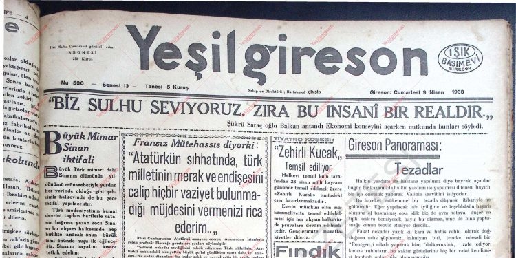 9 Nisan 1938 – Sayı 530