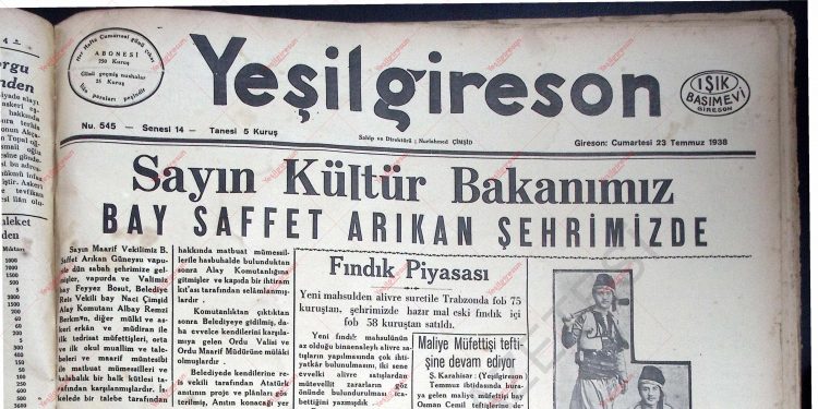 23 Temmuz 1938 – Sayı 545
