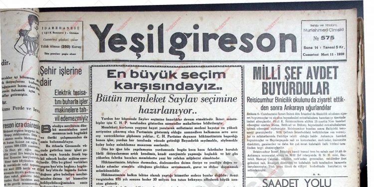 11 Mart 1939 – Sayı 575