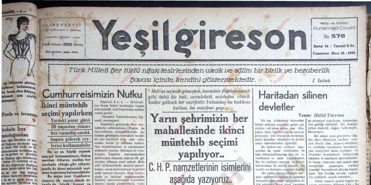 18 Mart 1939 – Sayı 576