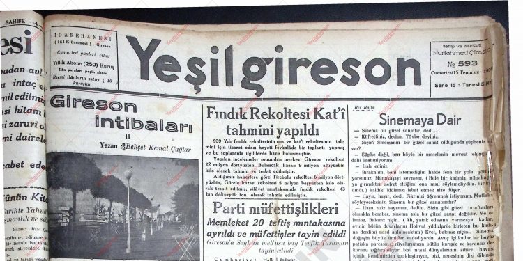 15 Temmuz 1939 – Sayı 593