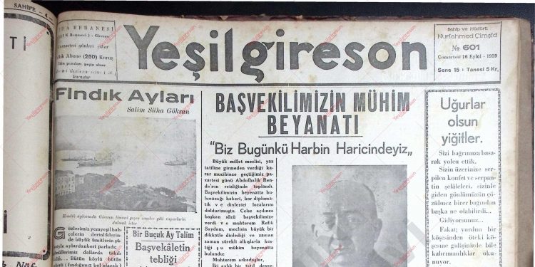 16 Eylül 1939 – Sayı 601