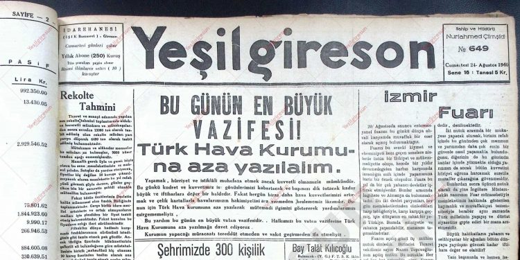 24 Ağustos 1940 – Sayı 649
