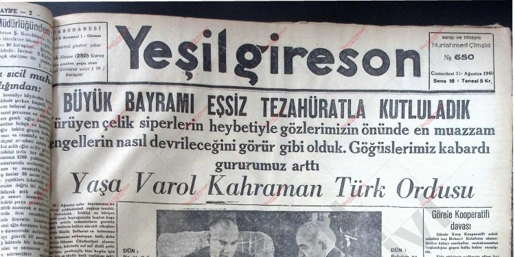 31 Ağustos 1940 – Sayı 650