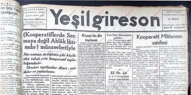 14 Eylül 1940 – Sayı 652