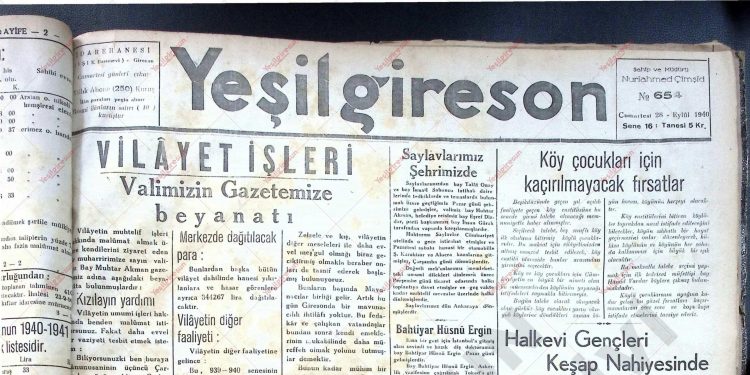 28 Eylül 1940 – Sayı 654
