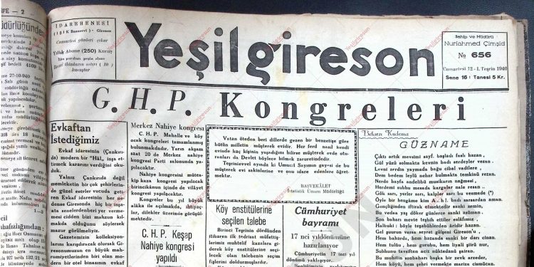 12 Ekim 1940 – Sayı 656