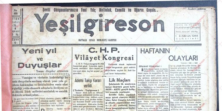 1 Ocak 1944 – Sayı 809