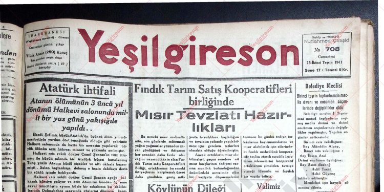 15 Kasım 1941 – Sayı 708