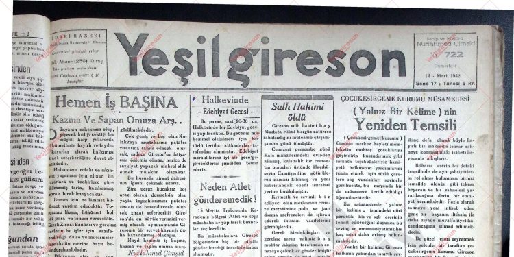 14 Mart 1942 – Sayı 722