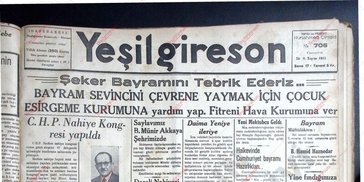 18 Ekim 1941 – Sayı 706