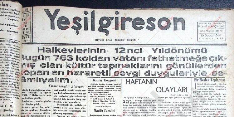 19 Şubat 1944 – Sayı 816