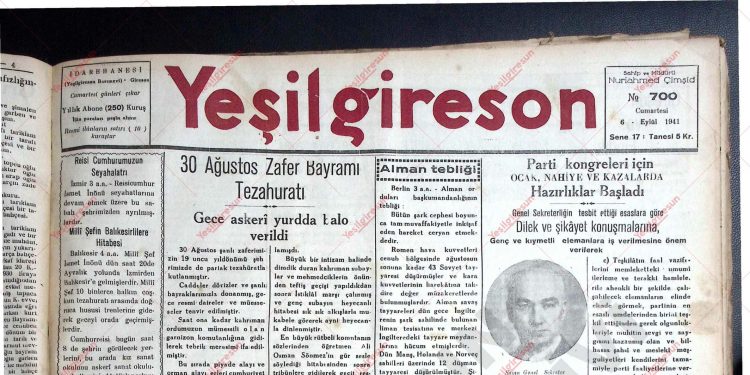 6 Eylül 1941 – Sayı 700