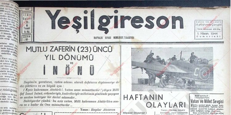 1 Nisan 1944 – Sayı 822