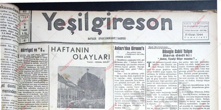 8 Nisan 1944 – Sayı 823