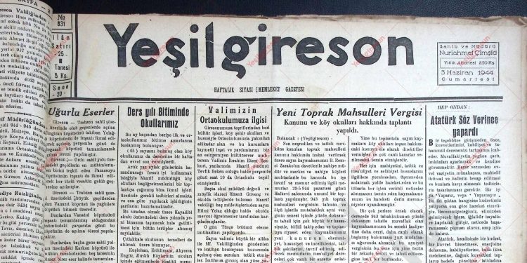 3 Haziran 1944 – Sayı 831