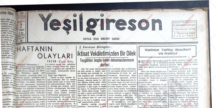 1 Temmuz 1944 – Sayı 835