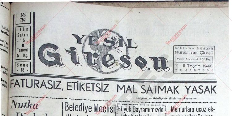 7 Kasım 1942 -Sayı 752
