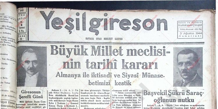 5 Ağustos 1944 – Sayı 840