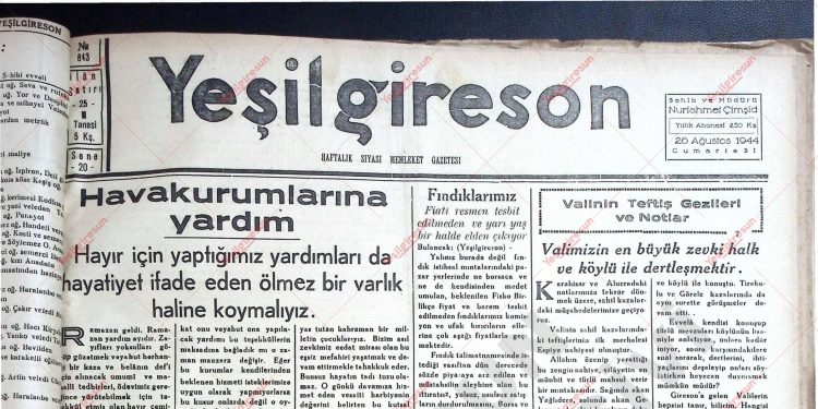 26 Ağustos 1944 – Sayı 843
