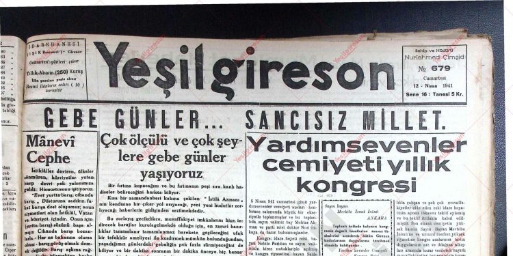 12 Nisan 1941 – Sayı 679