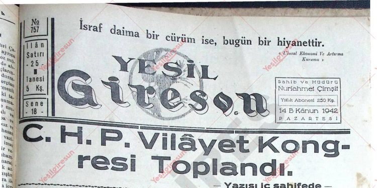 14 Aralık 1942 – Sayı 757