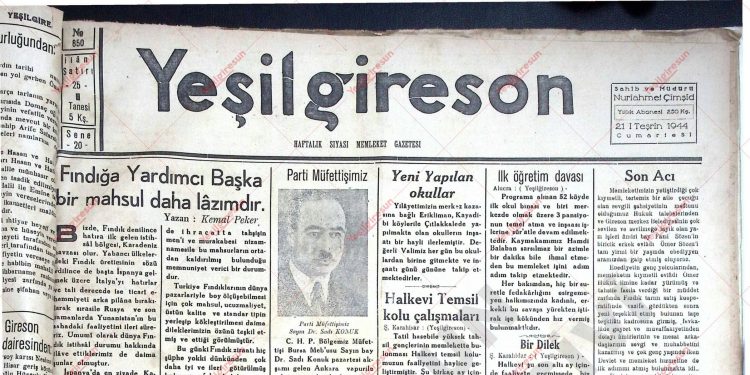 21 Ekim 1944 – Sayı 850
