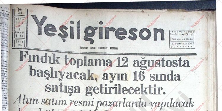 31 Temmuz 1943 – Sayı 789