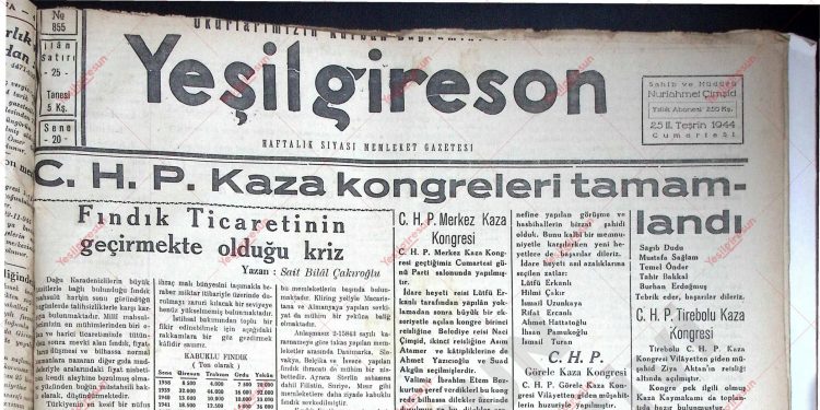 25 Kasım 1944 – Sayı 855