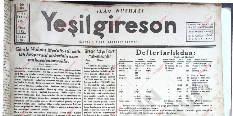 2 Aralık 1944 – Sayı 856