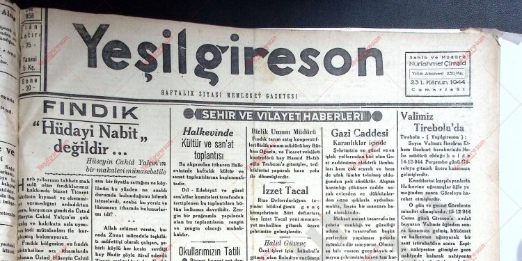 23 Aralık 1944 – Sayı 858