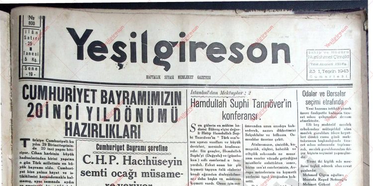 23 Ekim 1943 – Sayı 800