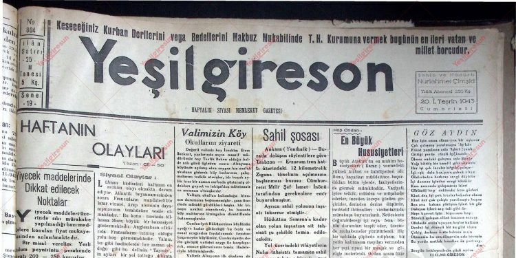 20 Kasım 1943 – Sayı 804