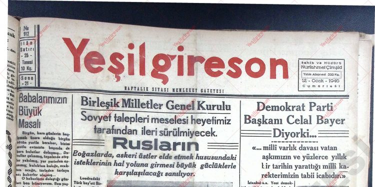 12 Ocak 1946 – Sayı 912