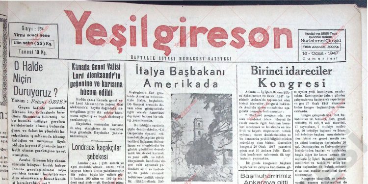 18 Ocak 1947 – Sayı 964