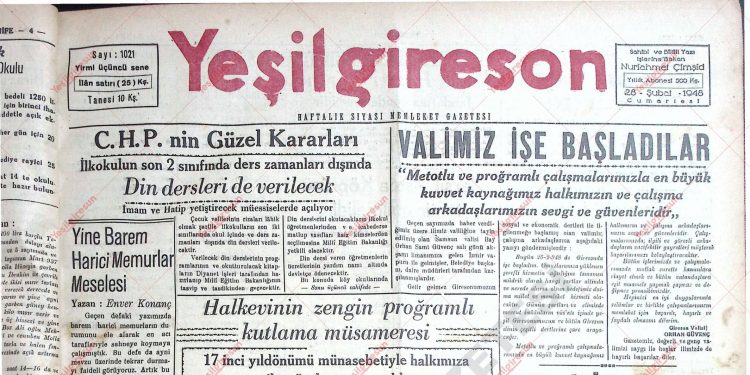 28 Şubat 1948 – Sayı 1021