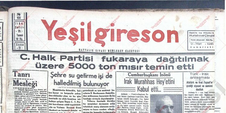 9 Mart 1946 – Sayı 920