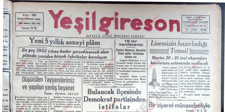 13 Mart 1948 – Sayı 1023