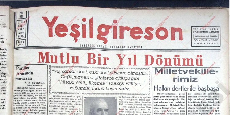30 Mart 1946 – Sayı 923