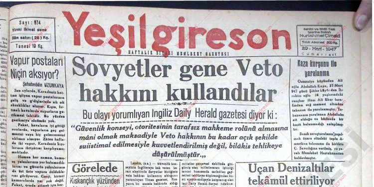 29 Mart 1947 – Sayı 974