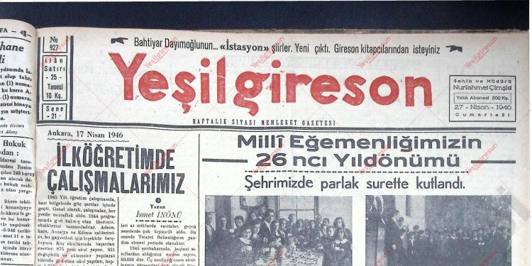 27 Nisan 1946 – Sayı 927