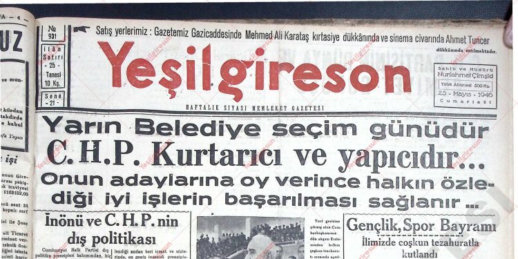 25 Mayıs 1946 – Sayı 931