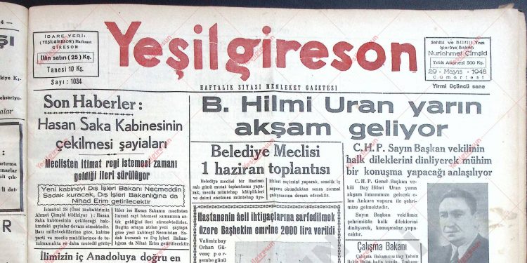 29 Mayıs 1948 – Sayı 1034